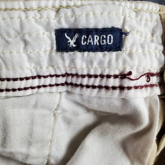 American Eagle Cargo Shorts Men’s Size 30 Khaki 100% Cotton Outdoor Utility - Picture 5 of 7
